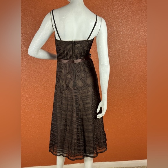 BCBGMaxAzria Brown Pleated Maxi Sundress HalterSize Small. B26 - Picture 10 of 17